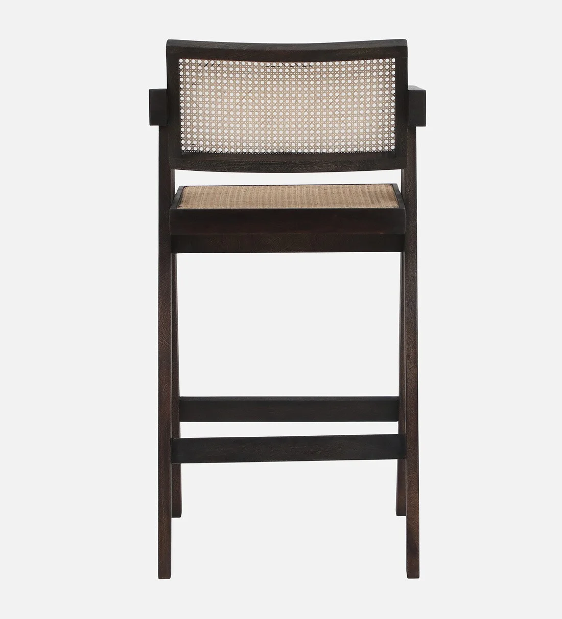 Orlena Modern Solid Wood Bar Chair in Classic Walnut Finish - Image 5