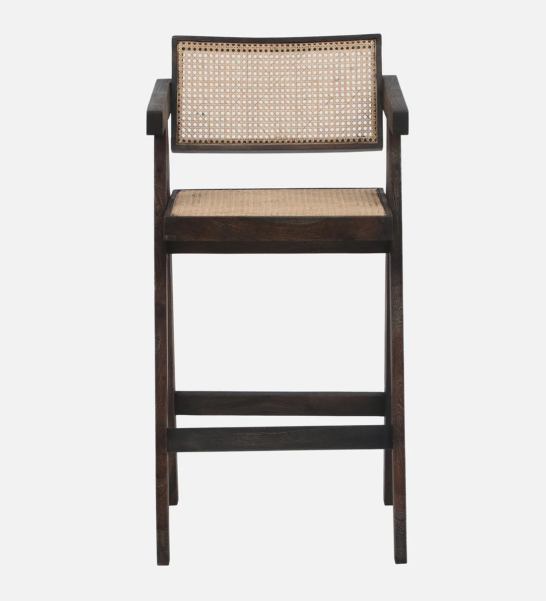 Orlena Modern Solid Wood Bar Chair in Classic Walnut Finish - Image 7