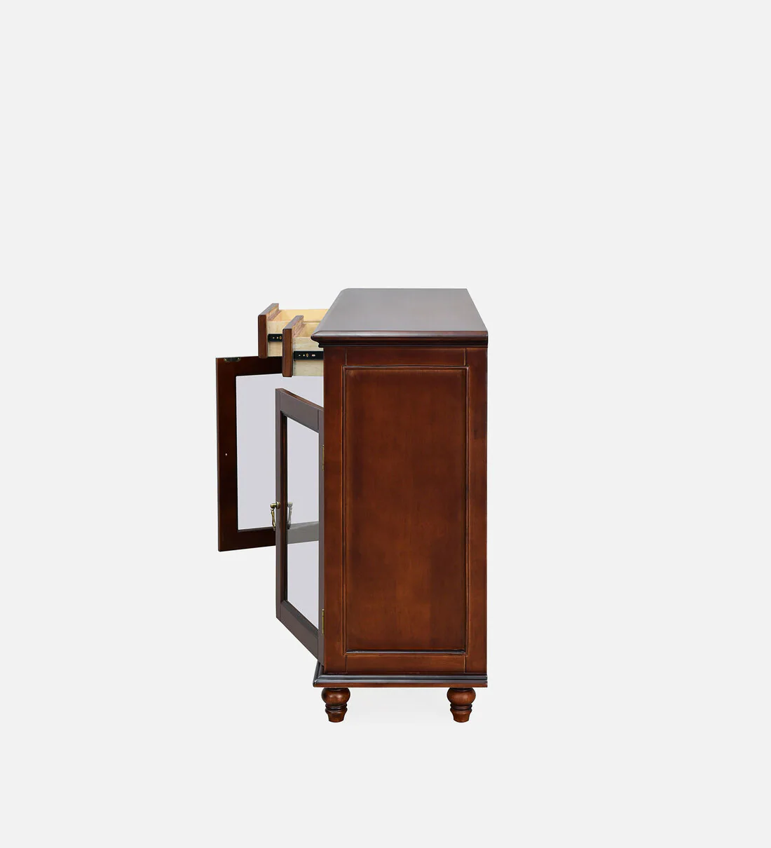 Orlena Premium Solid Wood Bar Cabinet in Walnut Finish - Image 5