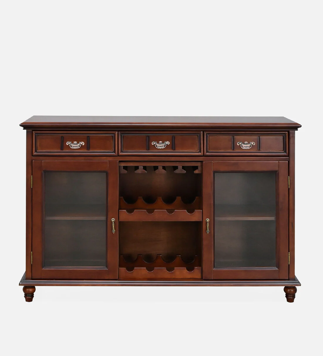 Orlena Premium Solid Wood Bar Cabinet in Walnut Finish - Image 7