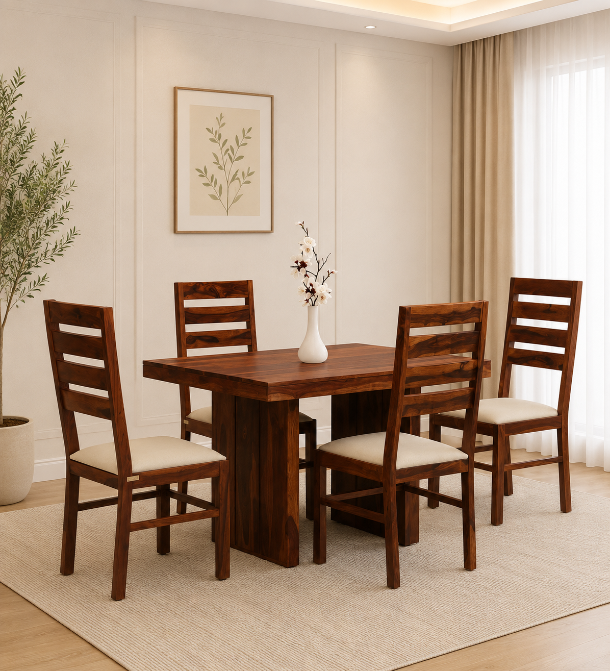 Ravello Premium Solid Wood Dining Table Set with for Matching Chairs