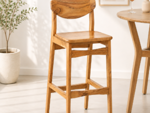 Ravento Solid Sheesham Wood Bar Chair for Kitchen Island