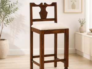 Tency Contemporary Sheesham Wood Bar Chair for Home Bar