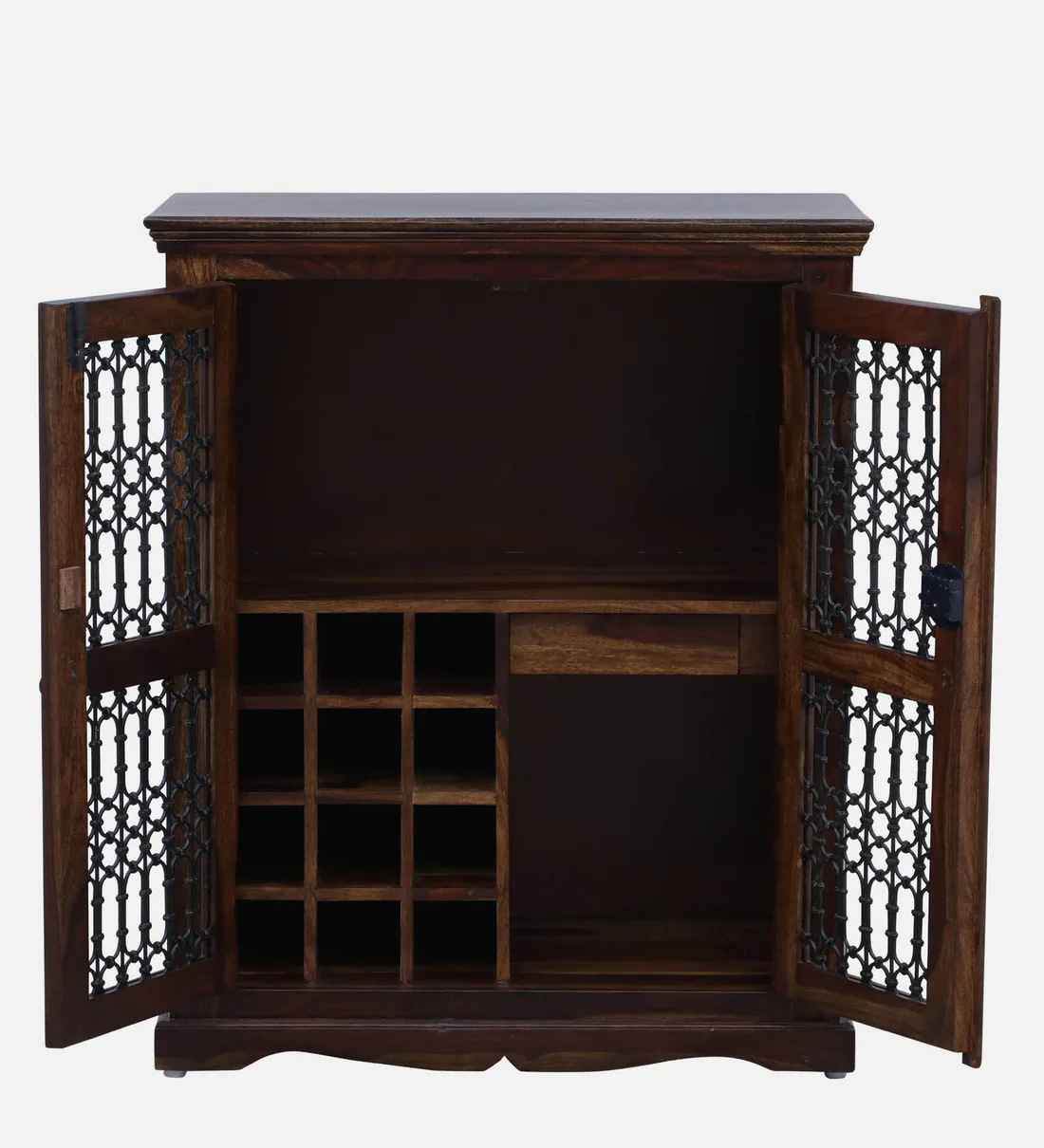 Tency Premium Wooden Bar Cabinet with Bottle Storage - Image 2