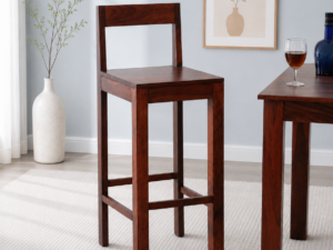 Velmont Handcrafted Sheesham Wood Bar Chair in Natural Finish