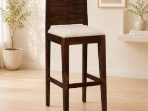 Woodnest Handcrafted Solid Wood Bar Chair for Modern Interiors
