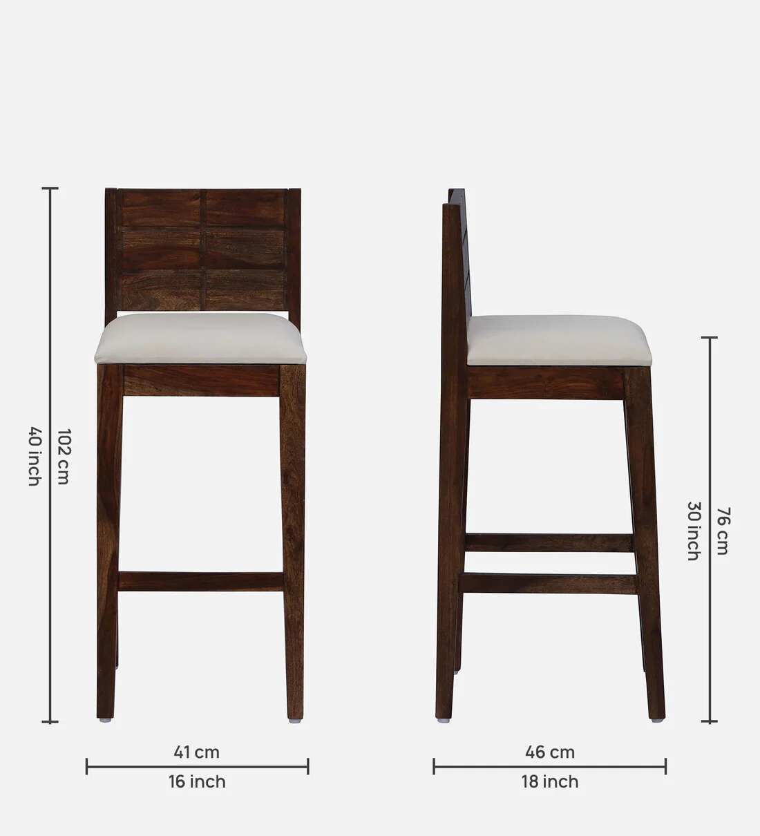 Woodnest Handcrafted Solid Wood Bar Chair for Modern Interiors - Image 3