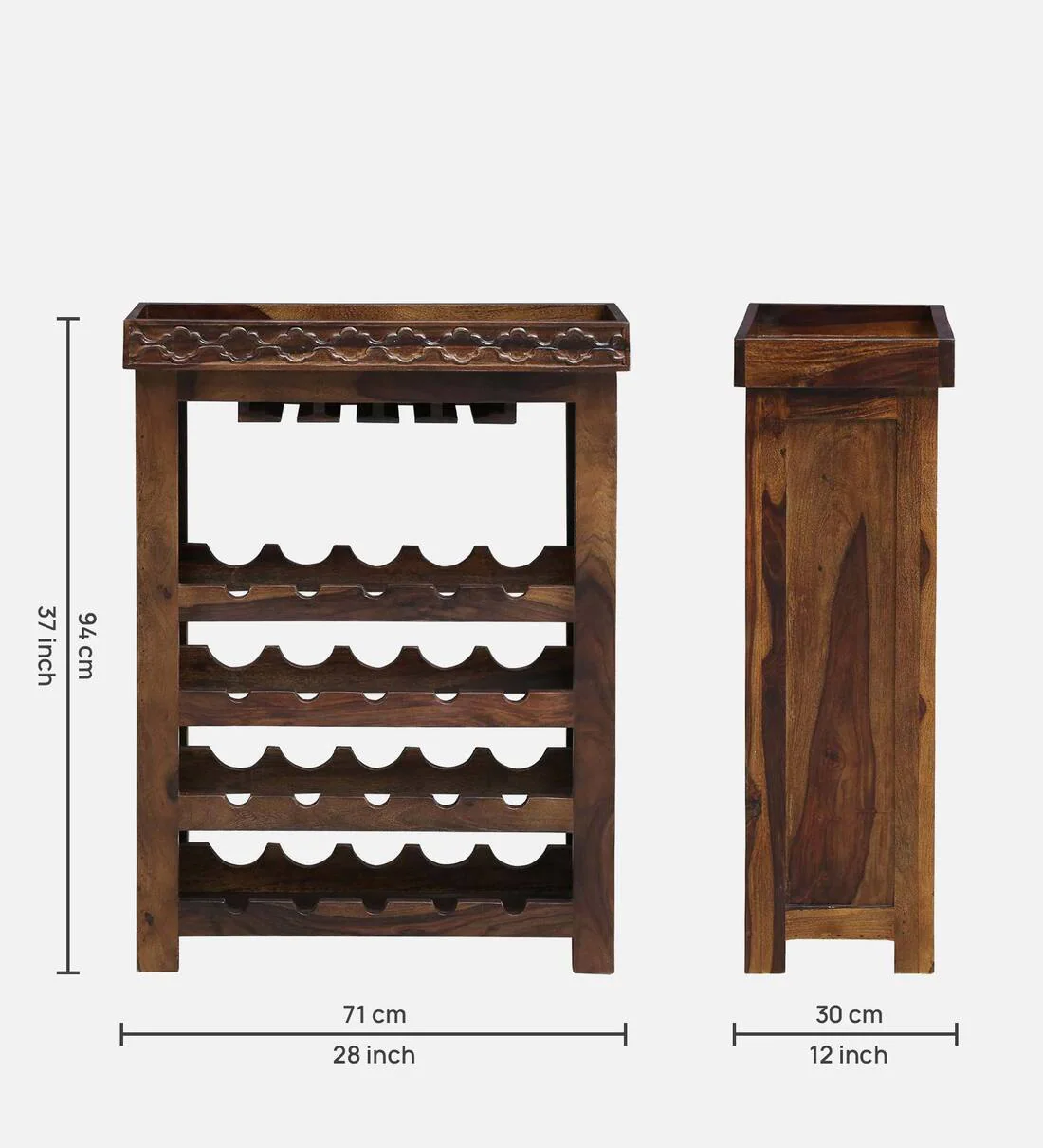 Zephron Modern Wooden Bar Cabinet in Honey Oak Finish - Image 5