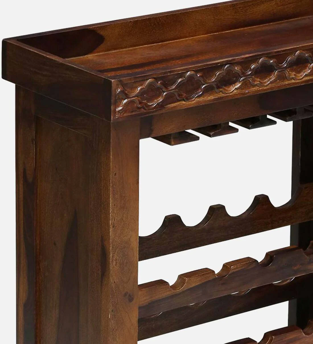 Zephron Modern Wooden Bar Cabinet in Honey Oak Finish - Image 6