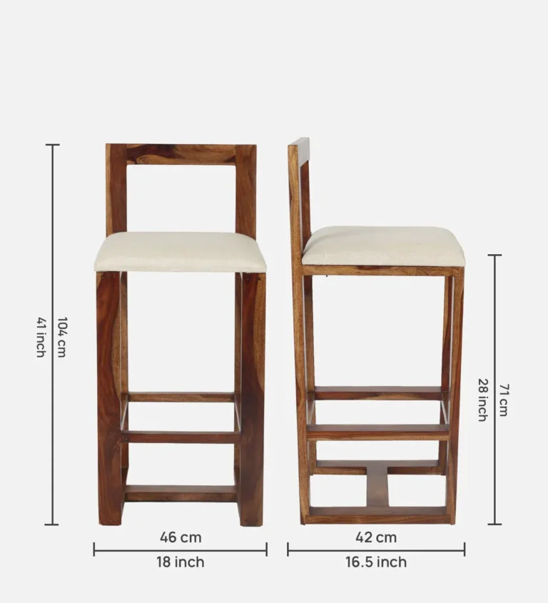 Zephron Premium Solid Wood Bar Chair with High Backrest - Image 5
