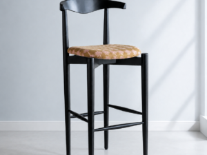 Zovian Solid Sheesham Wood Bar Chair in Walnut Finish with Footrest