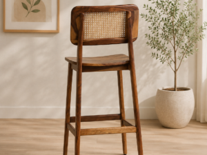 Montero Sheesham Wood Counter Height Bar Chair in Teak Finish