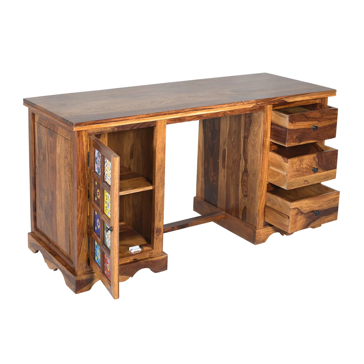 1. Elegant Solid Sheesham Wood Study Table with Spacious Storage - Image 5
