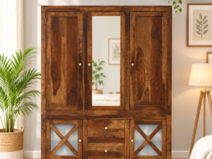 1. Premiu1. Premium Solid Sheesham Wood Spacious Storage Wardrobe for Bedroomm Solid Sheesham Wood Spacious Storage Wardrobe for Bedroom