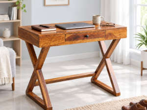 2. Modern Wooden Study Table with Drawers and Premium Finish