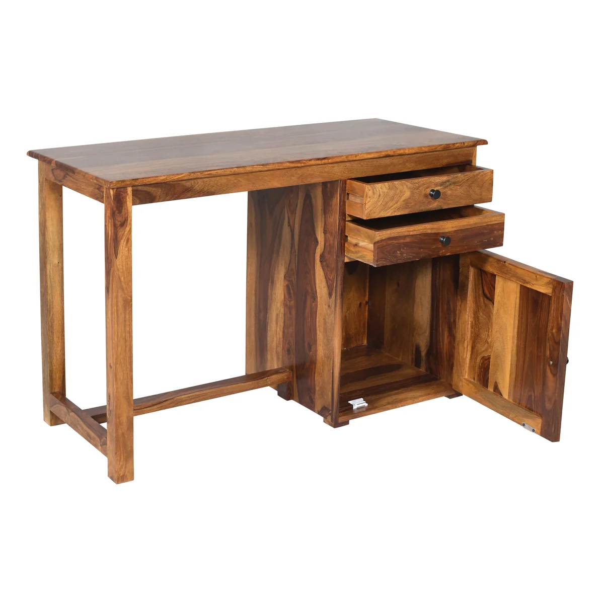 4. Natural Sheesham Wood Writing Desk for Home Office and Study - Image 4