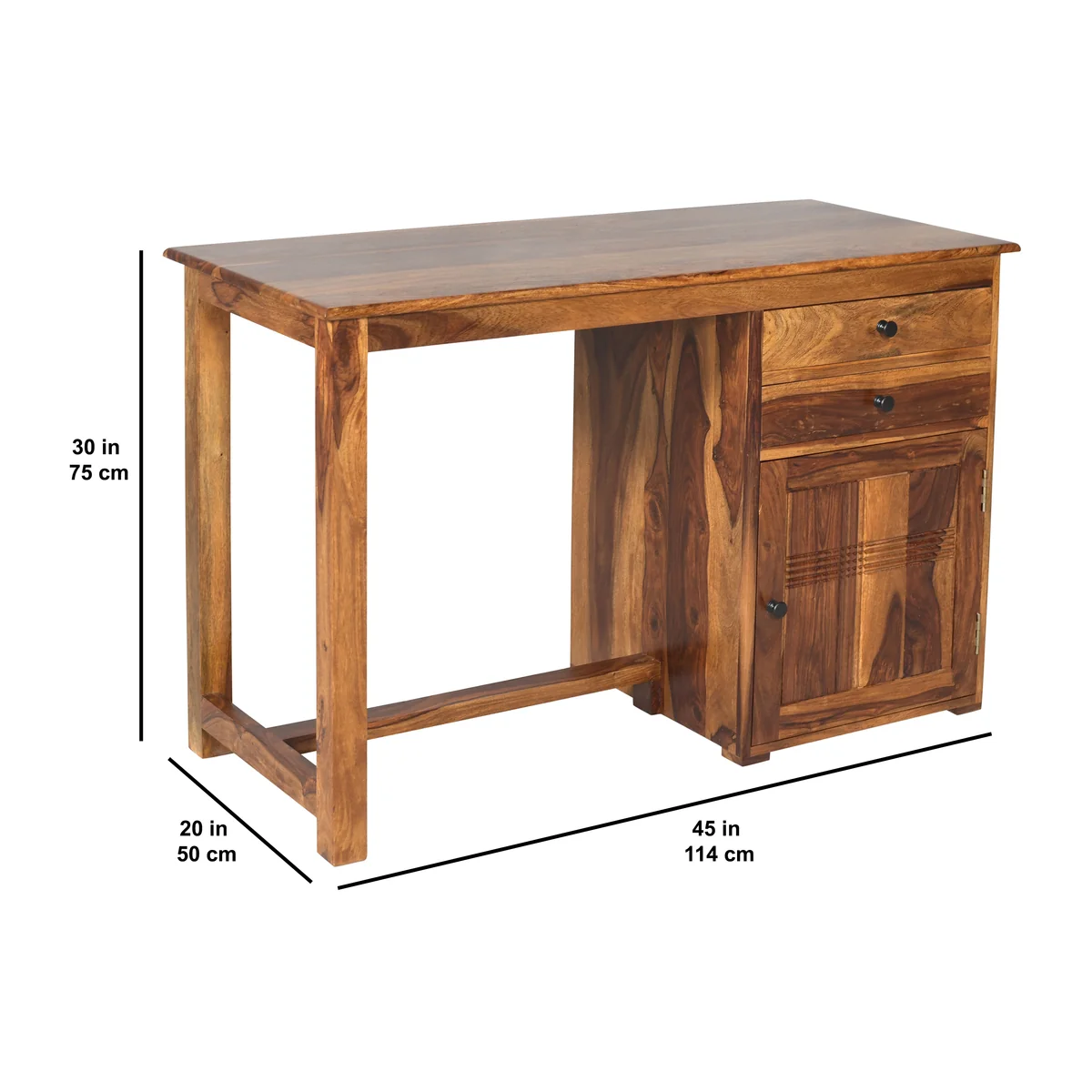 4. Natural Sheesham Wood Writing Desk for Home Office and Study - Image 5