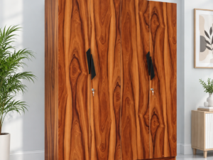 4. Traditional Sheesham Wood Large Storage Wardrobe with Premium Finish
