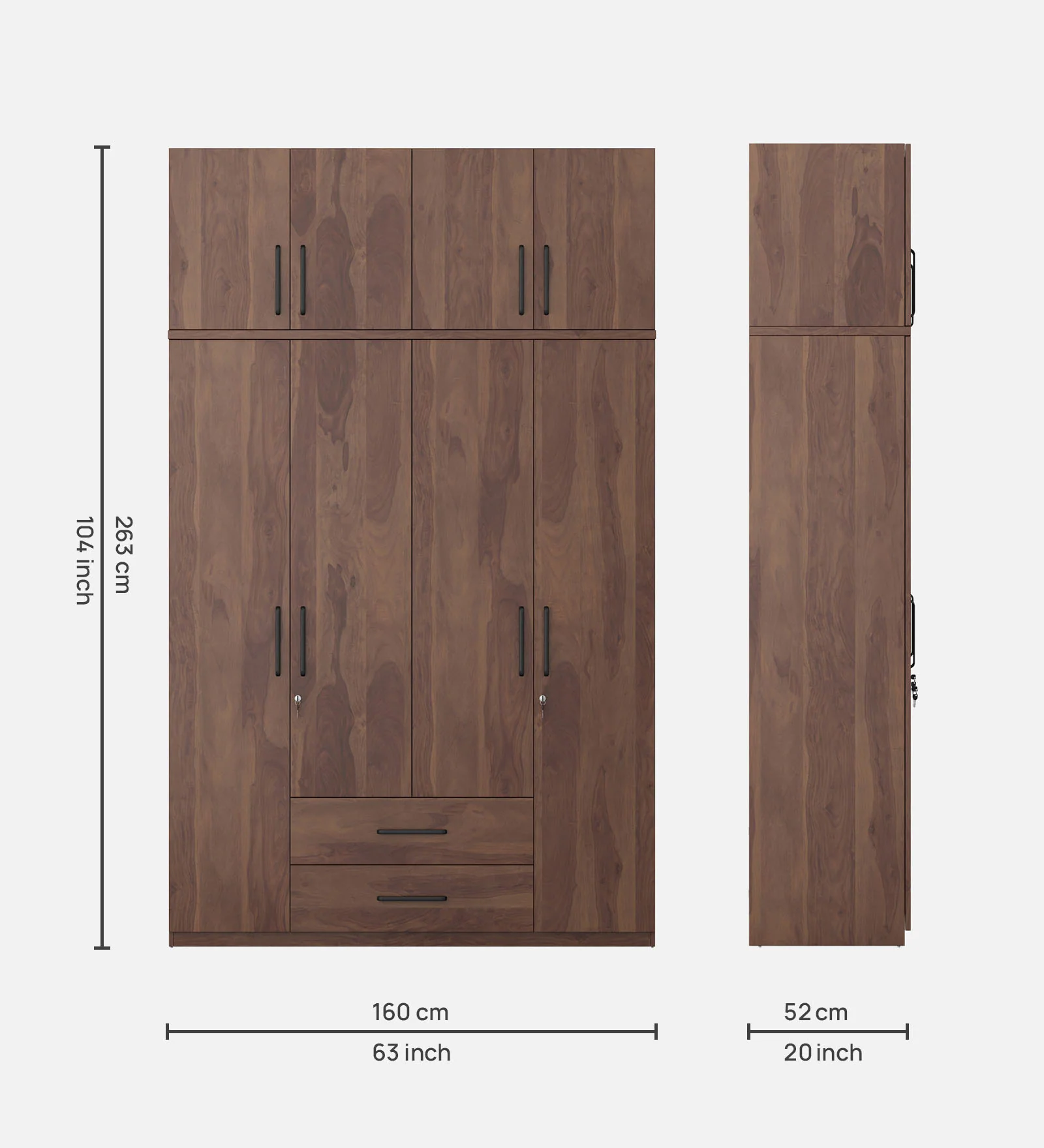 6. Luxury Solid Sheesham Wood Wardrobe with Multiple Storage Compartments - Image 3