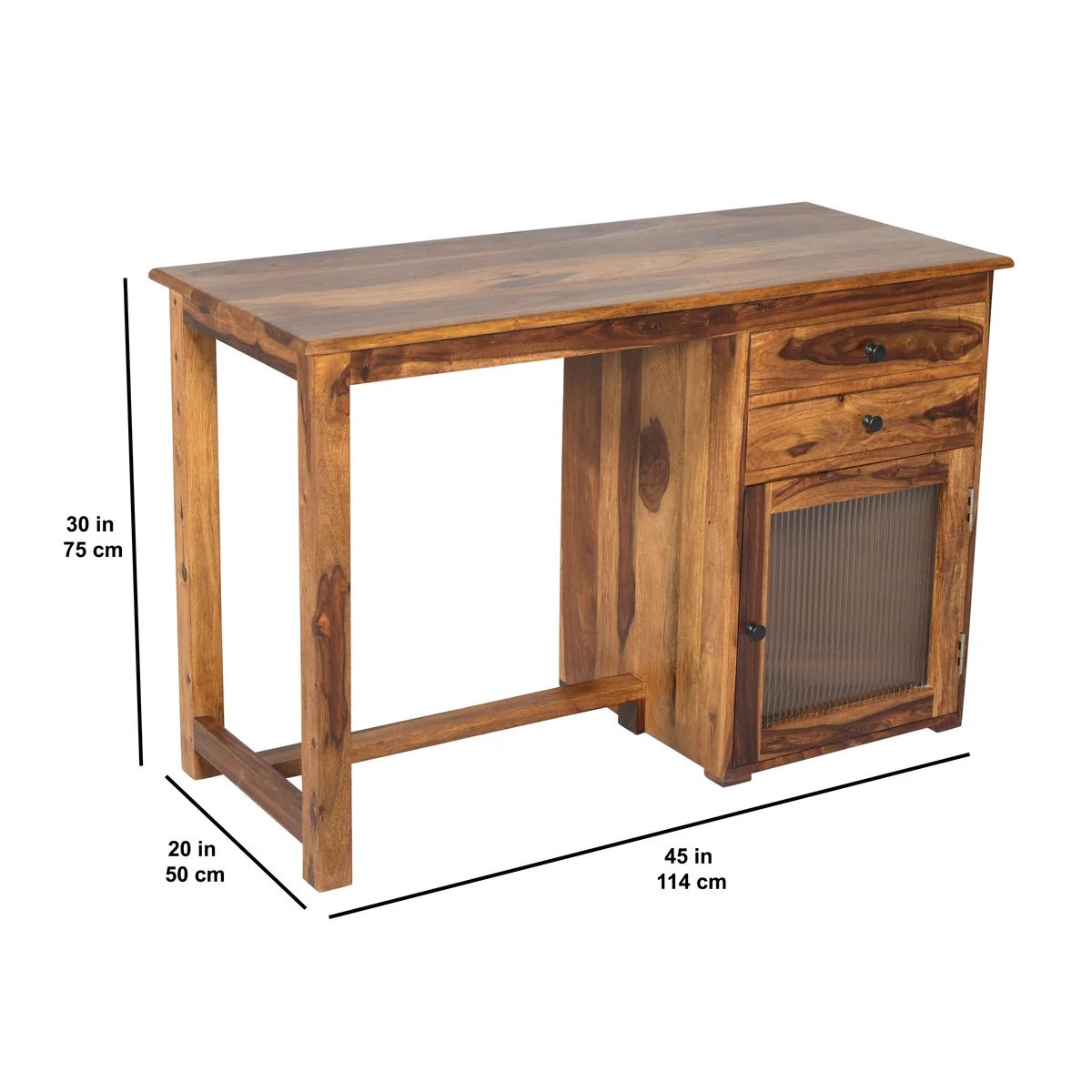 8. Minimalist Wooden Work Desk with Storage Cabinet and Spacious Design - Image 2