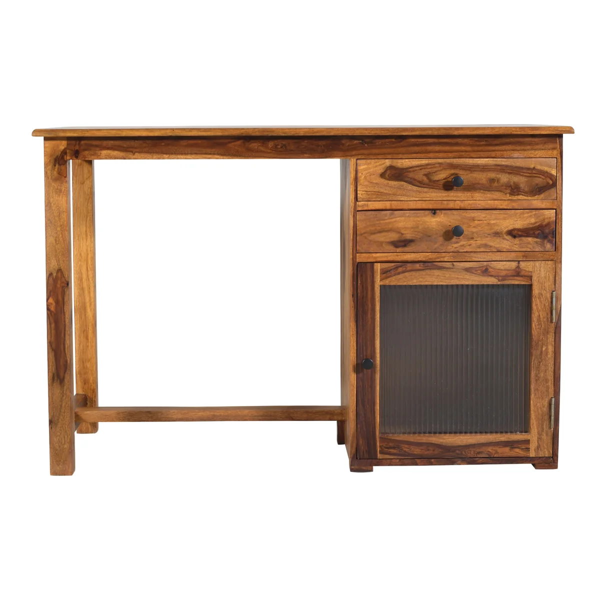 8. Minimalist Wooden Work Desk with Storage Cabinet and Spacious Design - Image 5
