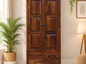 Classic Handcrafted Sheesham Wood 2 Door Storage Cabinet