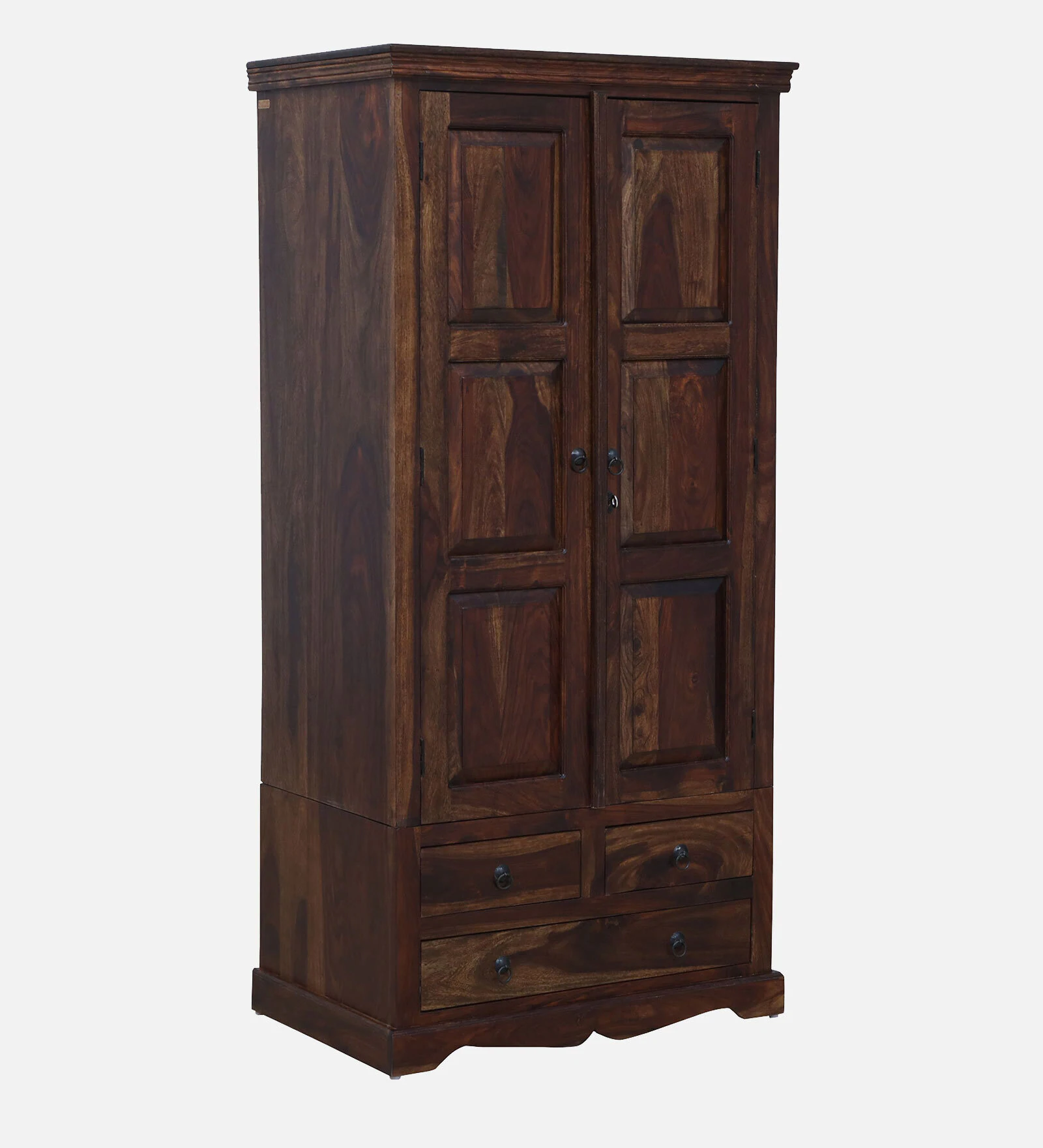 Classic Handcrafted Sheesham Wood 2 Door Storage Cabinet - Image 6