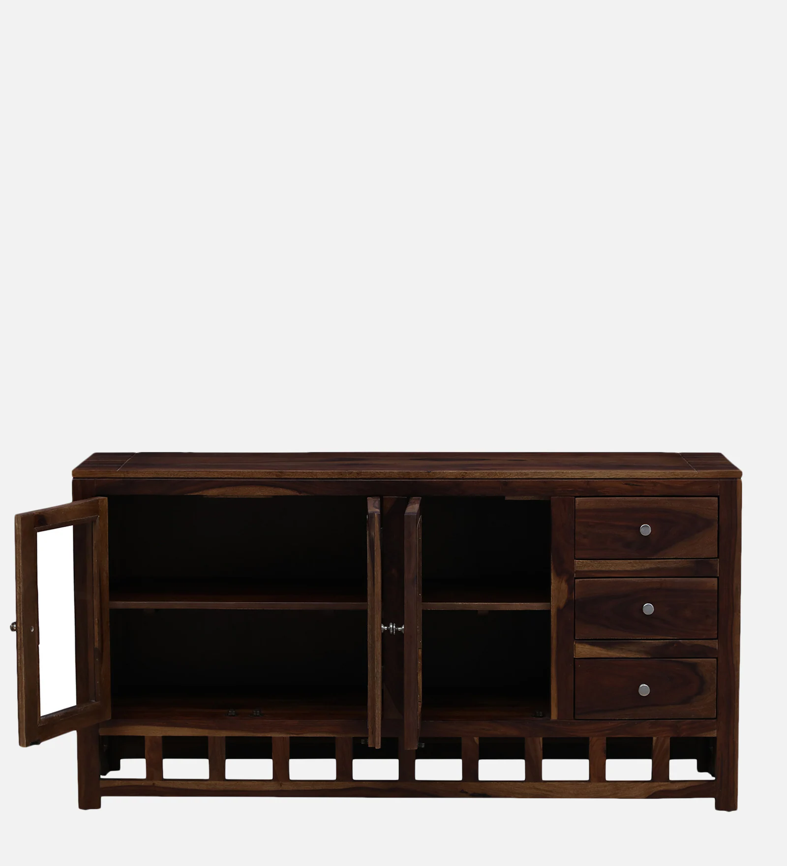 Classic Solid Sheesham Wood Crockery Storage Cabinet - Image 2