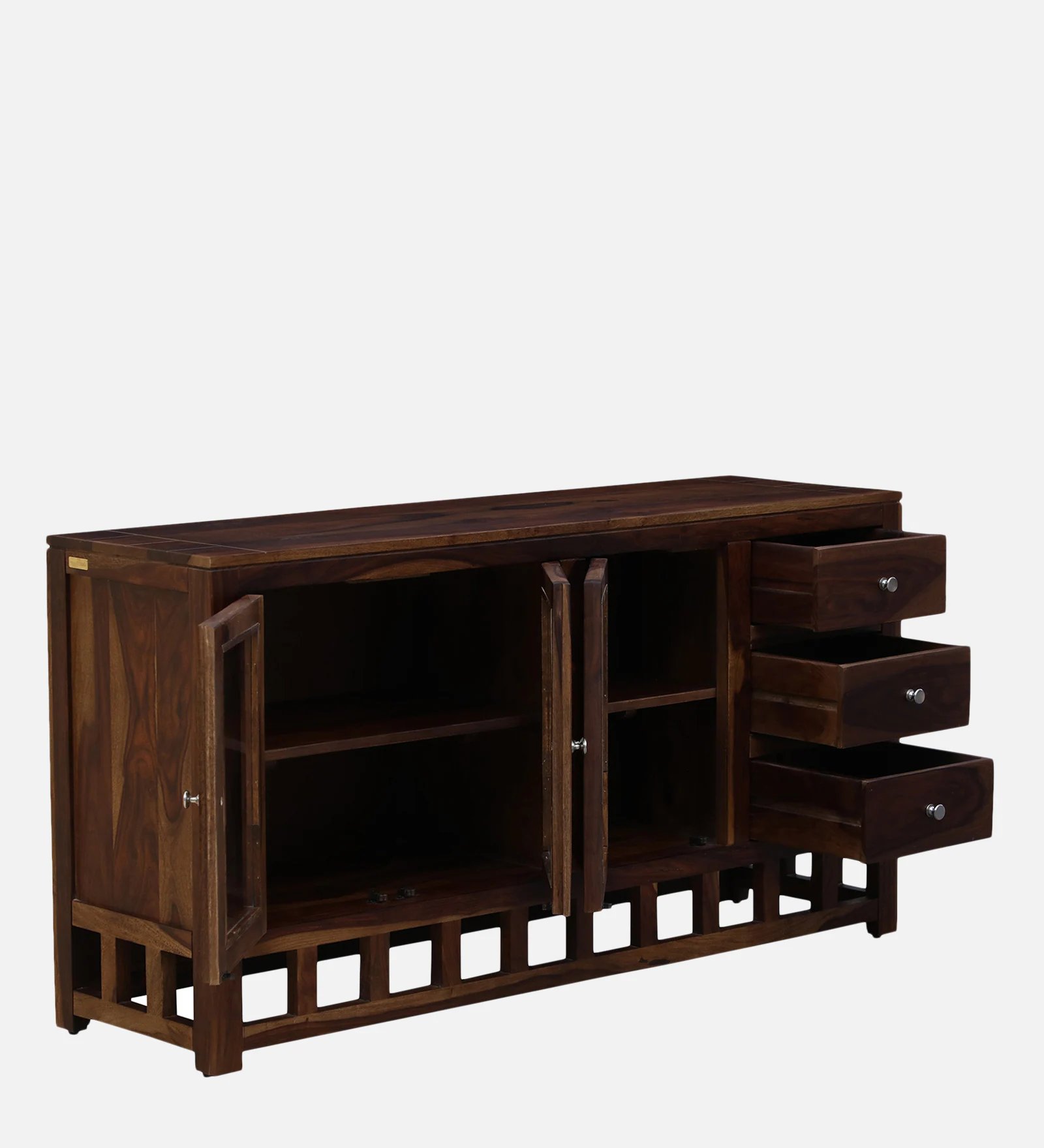 Classic Solid Sheesham Wood Crockery Storage Cabinet - Image 5
