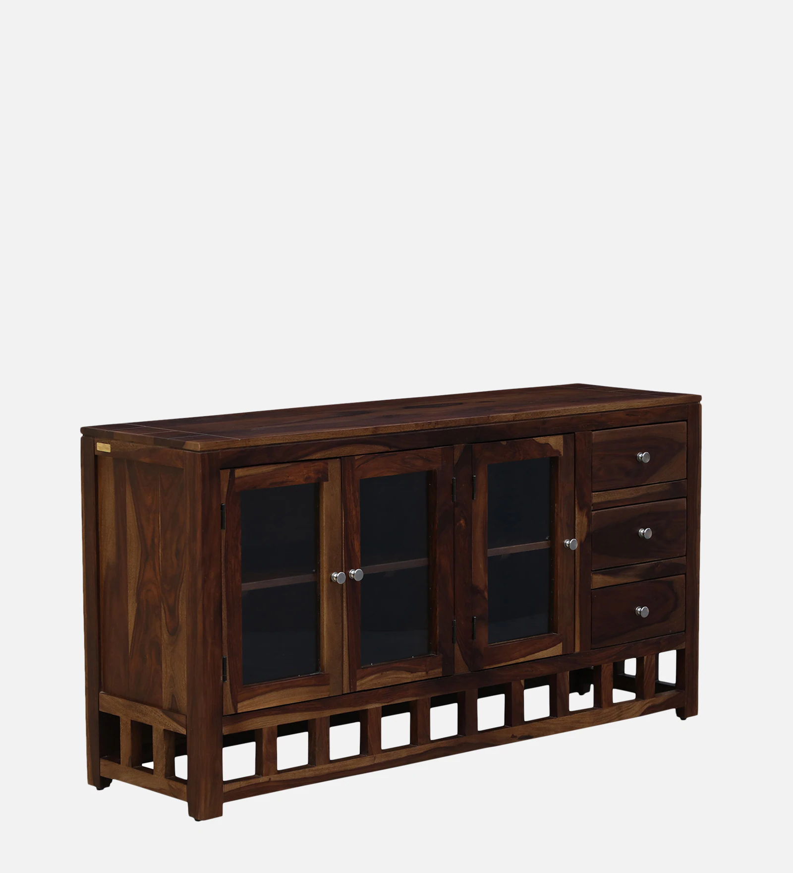 Classic Solid Sheesham Wood Crockery Storage Cabinet - Image 6