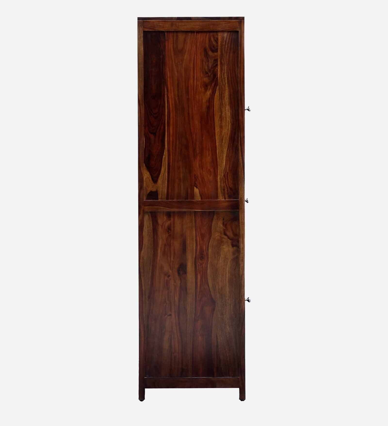 Classic Solid Sheesham Wood Single Door Bedroom Storage Wardrobe - Image 8