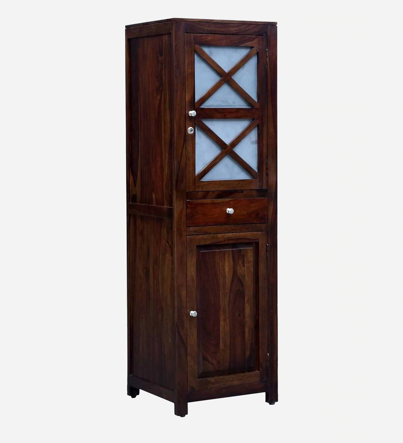 Classic Solid Sheesham Wood Single Door Bedroom Storage Wardrobe - Image 3