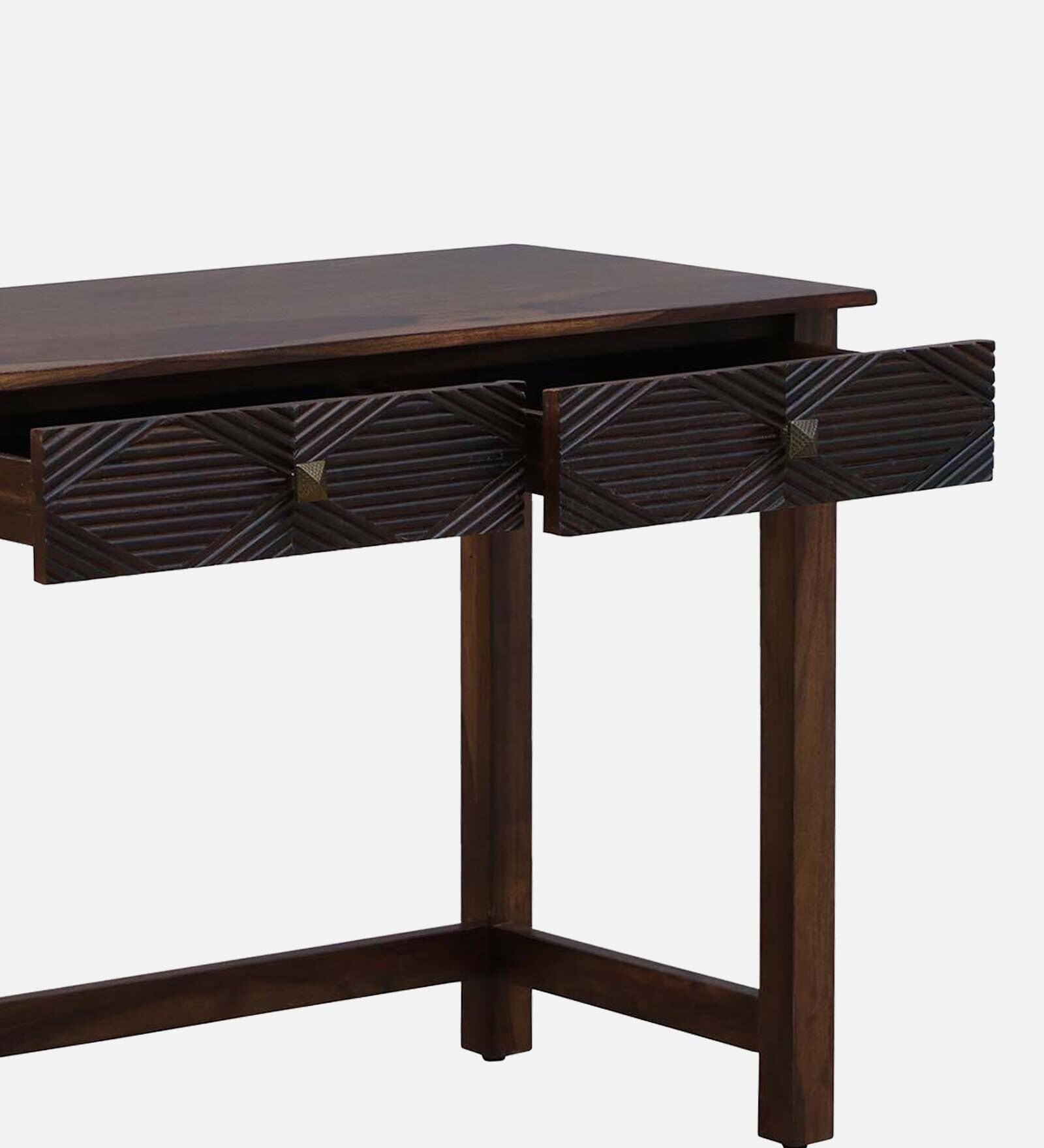 Classic Solid Sheesham Wood Study Table with Open Storage Shelf - Image 2