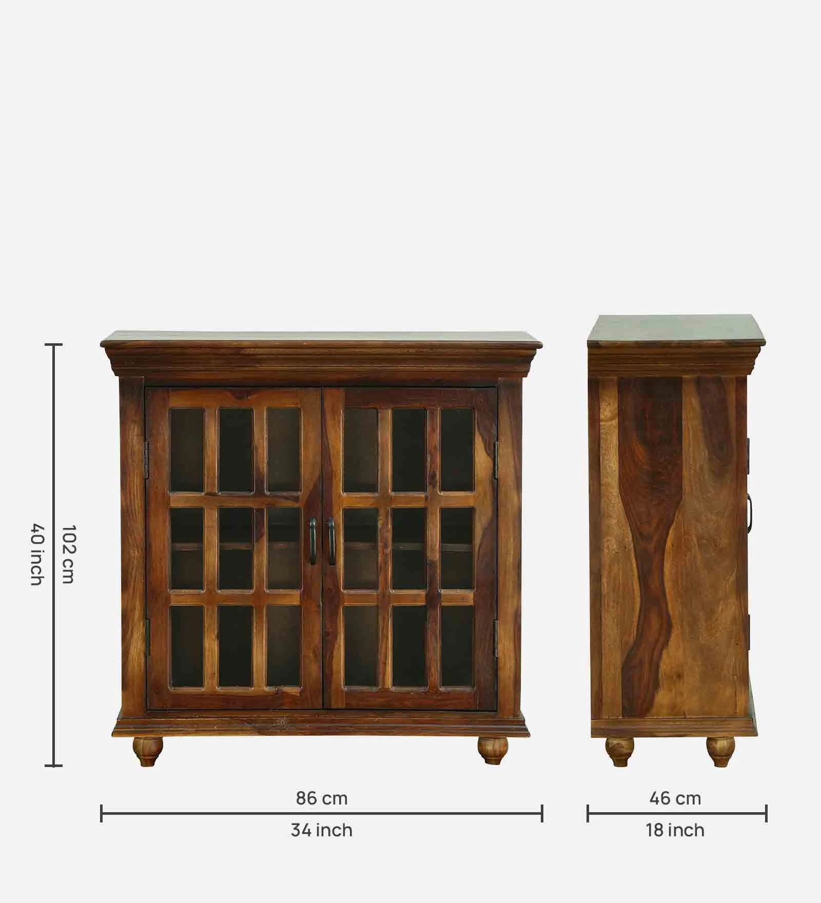 Classic Wooden Crockery Storage Unit with Glass Display Doors - Image 3