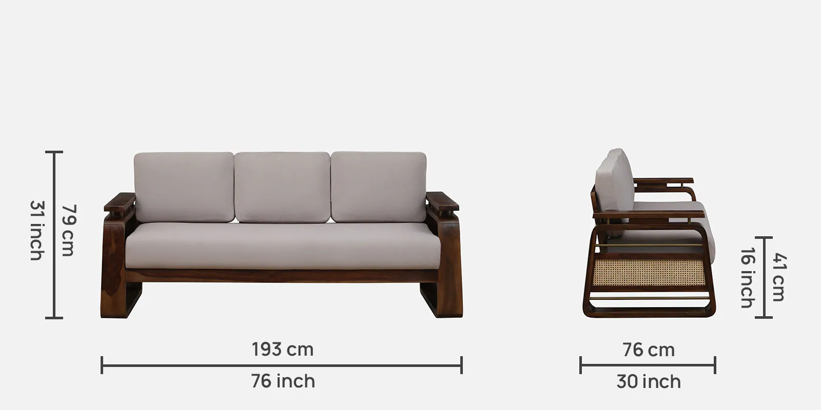 Classic Wooden Frame Luxury Comfort 3 Seater Sofa for Home - Image 5
