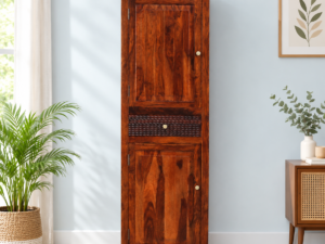 Elegant Handcrafted Sheesham Wood One Door Wardrobe for Bedroom