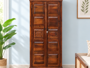 Elegant Handcrafted Solid Sheesham Wood 2 Door Storage Cabinet