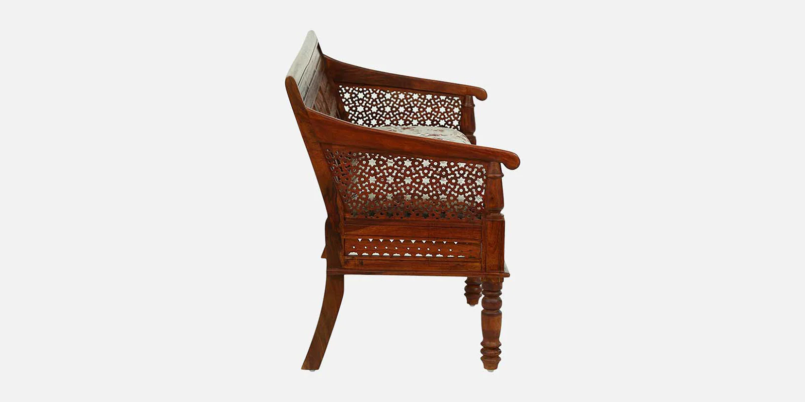 Elegant Natural Finish Sheesham Wood Comfortable 3 Seater Sofa - Image 4