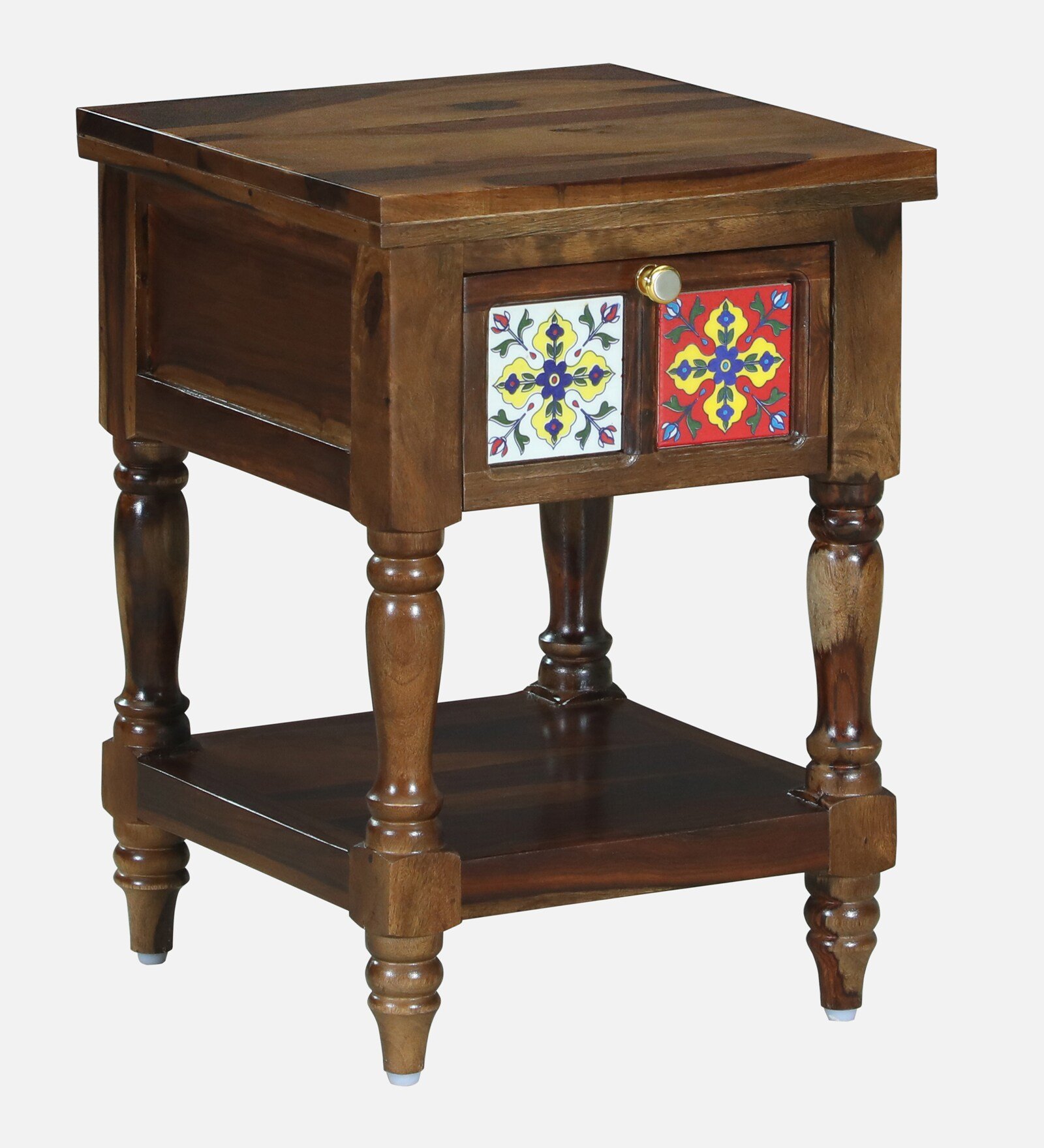 Elegant Natural Wooden Bedside Table for Bedroom - Image 2