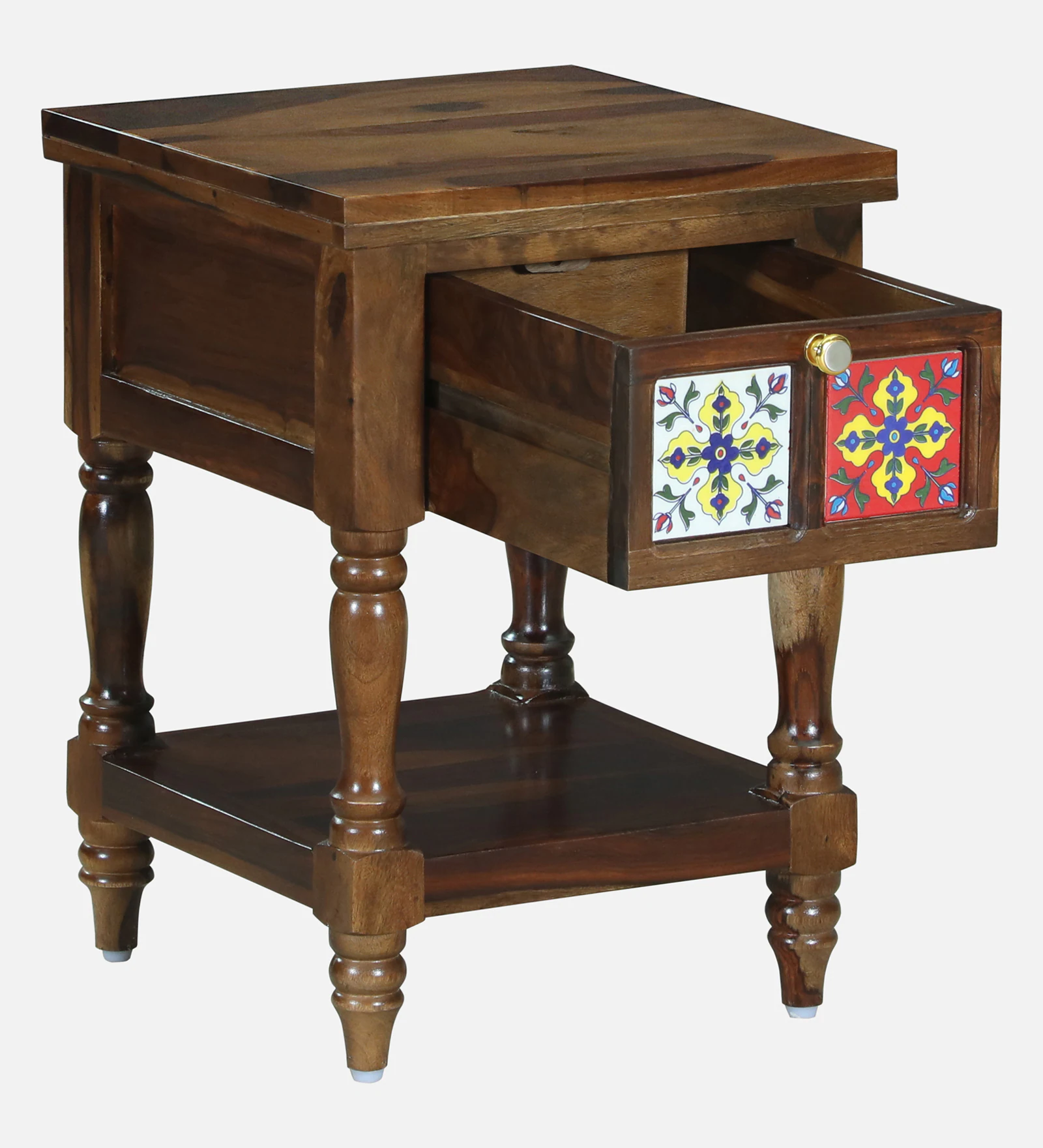 Elegant Natural Wooden Bedside Table for Bedroom - Image 3