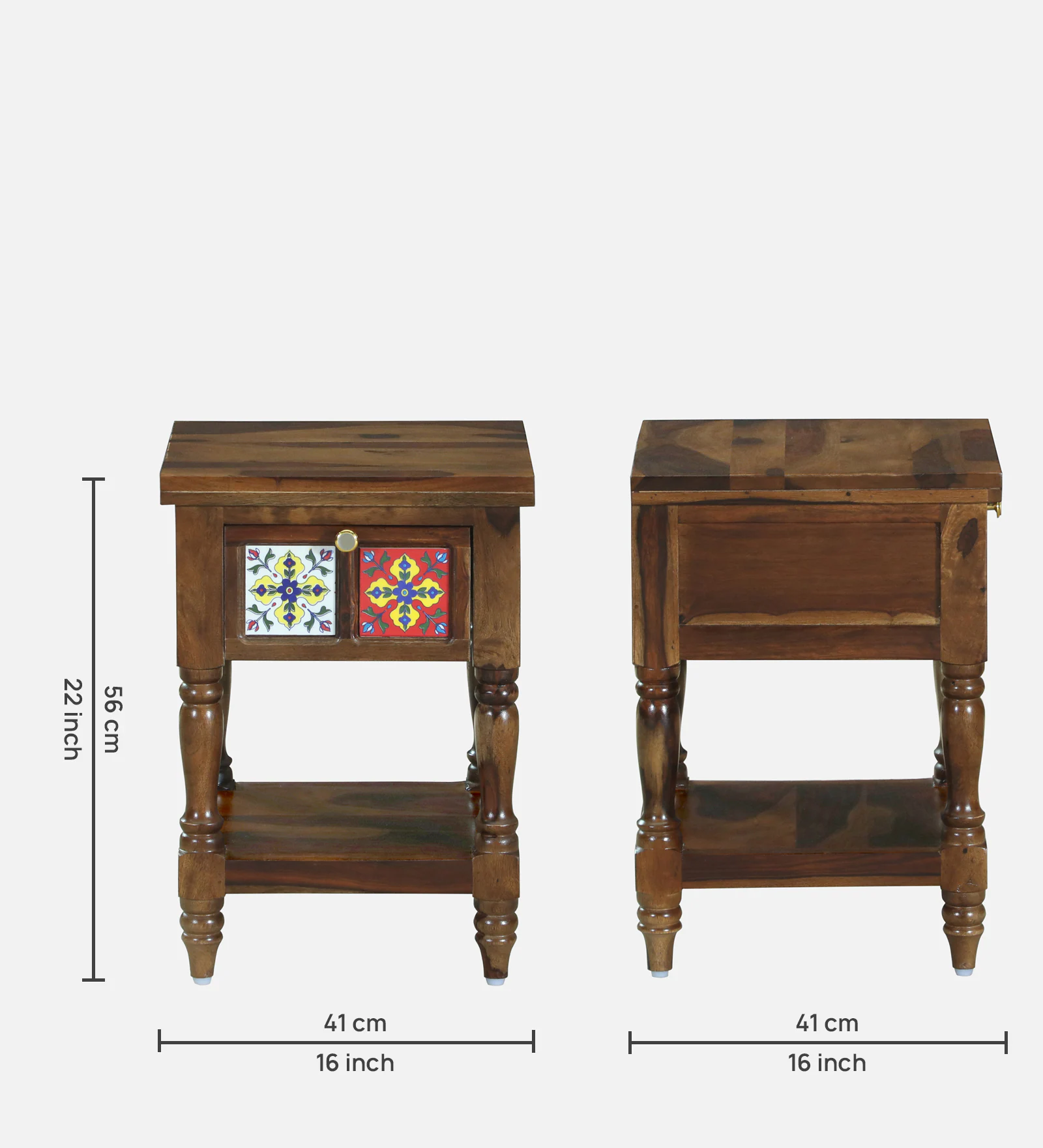 Elegant Natural Wooden Bedside Table for Bedroom - Image 5