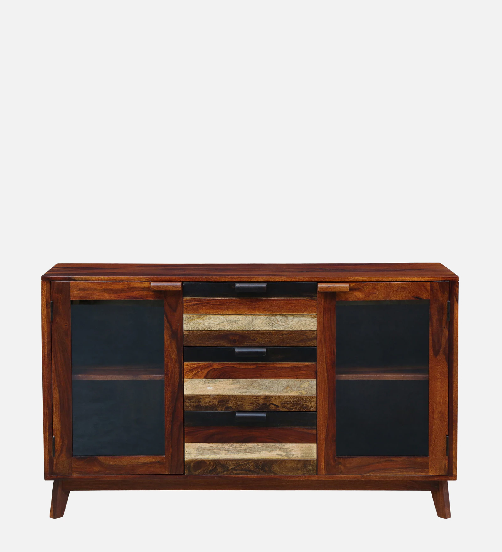 Elegant Solid Sheesham Wood Crockery Cabinet with Glass Doors - Image 5