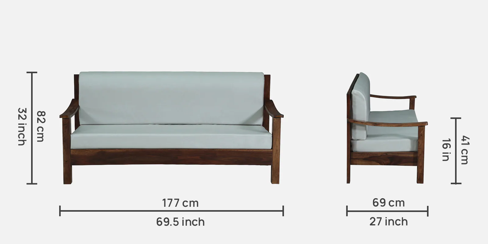 Elegant Solid Wood Classic Design 3 Seater Sofa for Home - Image 5