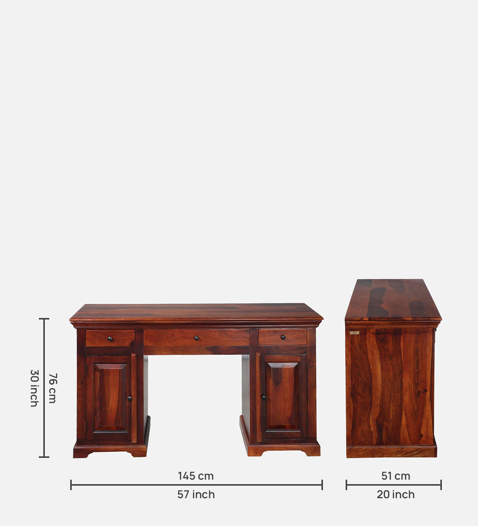 Elegant Wooden Study Table with Spacious Writing Surface - Image 5