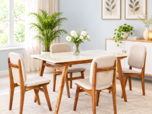 Evara Premium Sheesham Wood 4 Seater Dining Set for Home