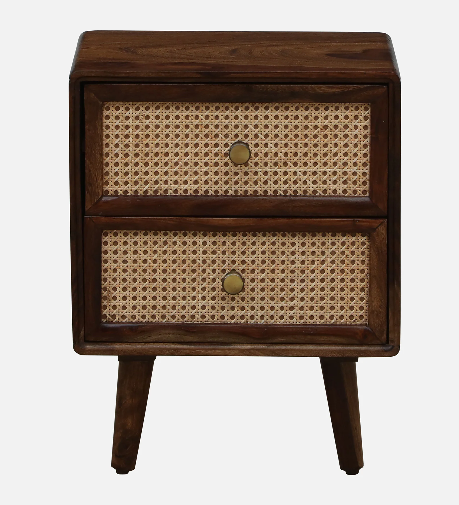 Modern Natural Finish Wooden Bedside Table - Image 3
