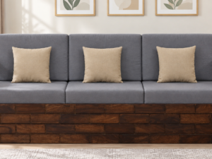 Natural Sheesham Wood Elegant Family Seating 3 Seater Sofa