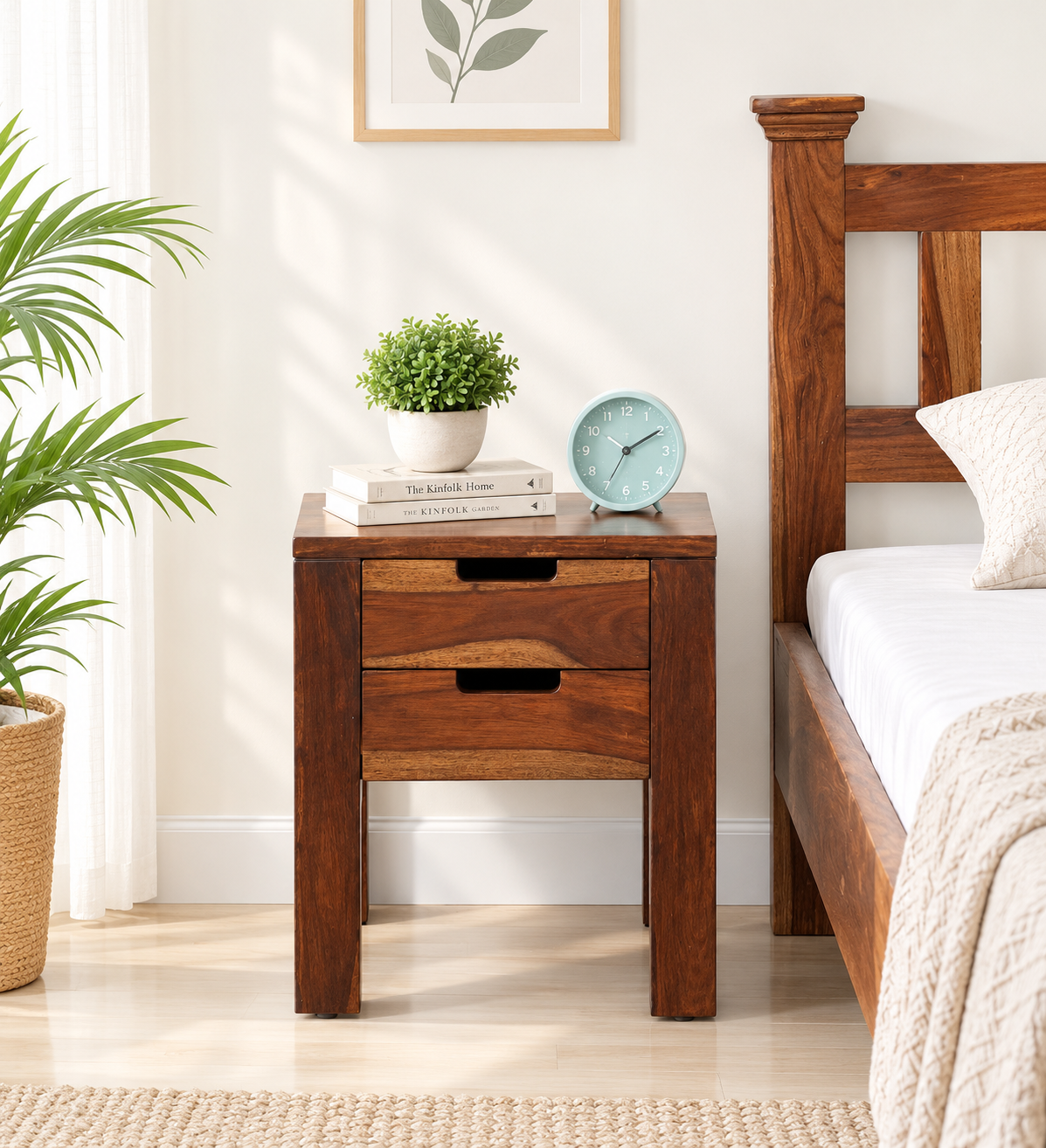 Premium Sheesham Wood Bedside Storage Cabinet