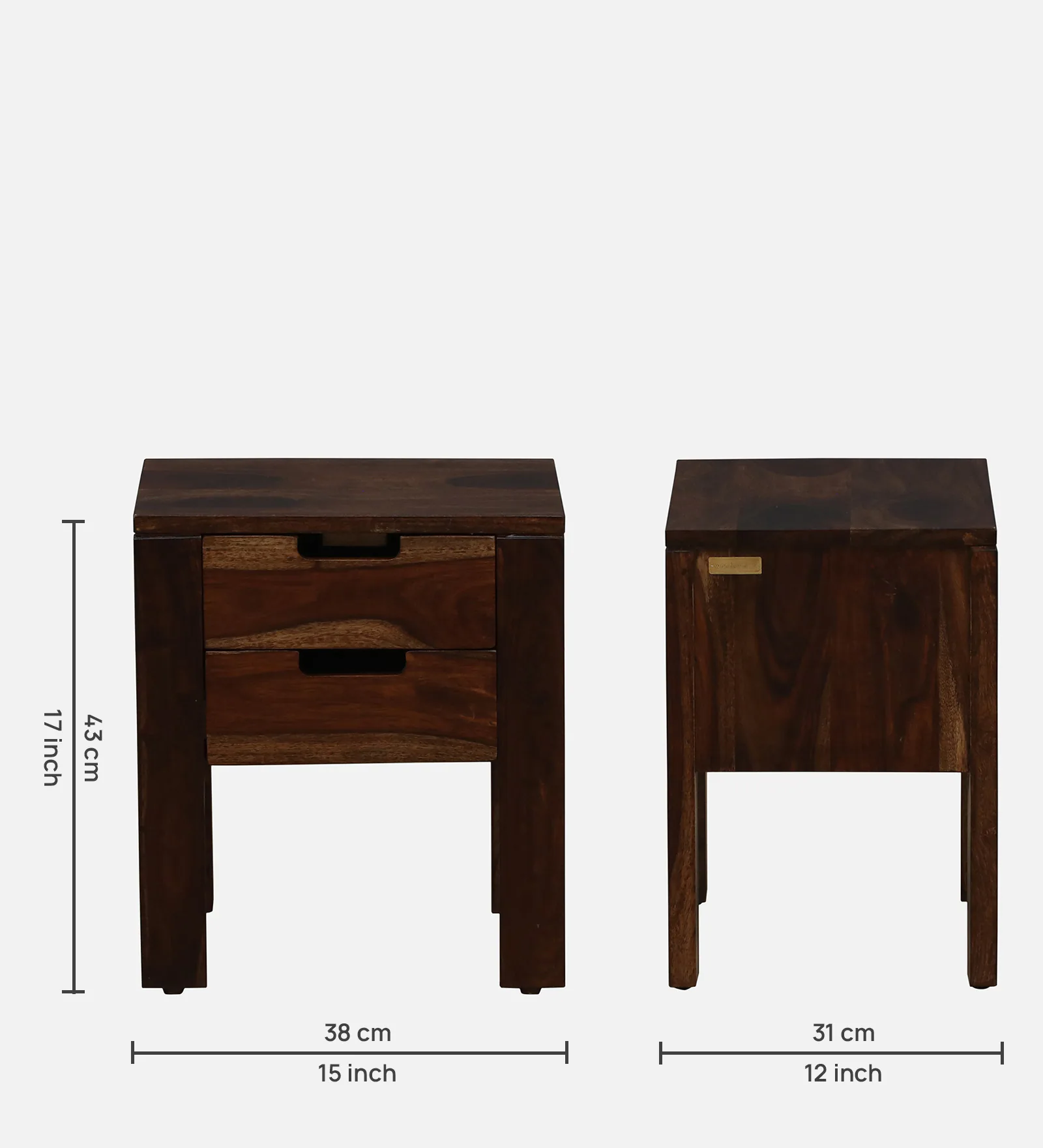Premium Sheesham Wood Bedside Storage Cabinet - Image 3