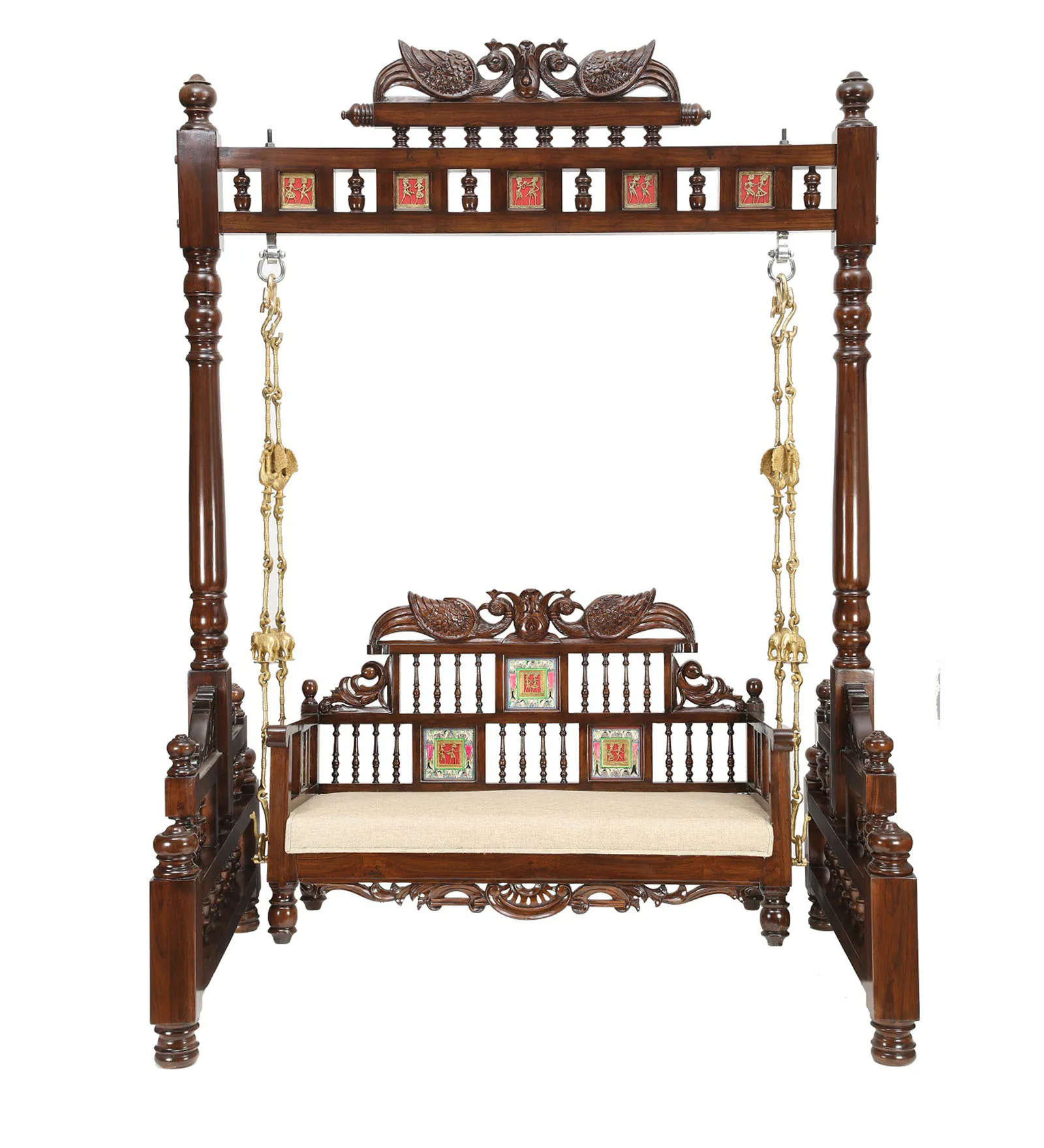 Premium Sheesham Wood Designer Swing for Living Room - Image 2